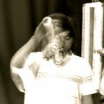 Ngo swigging from a Pabst at The Radio Room--WPBR