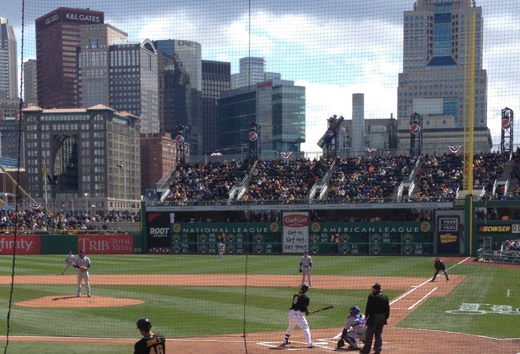 PNC Park with the most people you'll se in it all year.